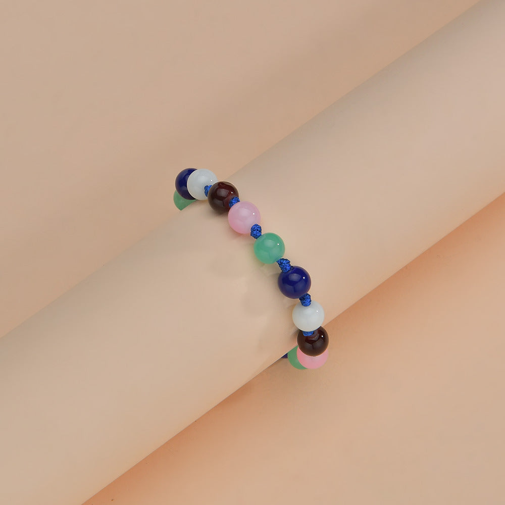 Wholesale Colorful Beaded Woven Adjustable Acrylic Bracelet